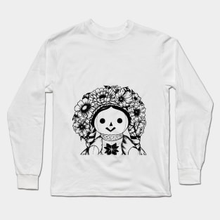 Floral Mexican Doll Long Sleeve T-Shirt